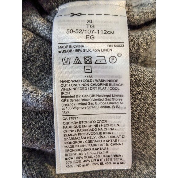 Banana Republic Mens XL Lightweight Silk Linen Sweater Knit Crewneck Marled Gray - Picture 4 of 4